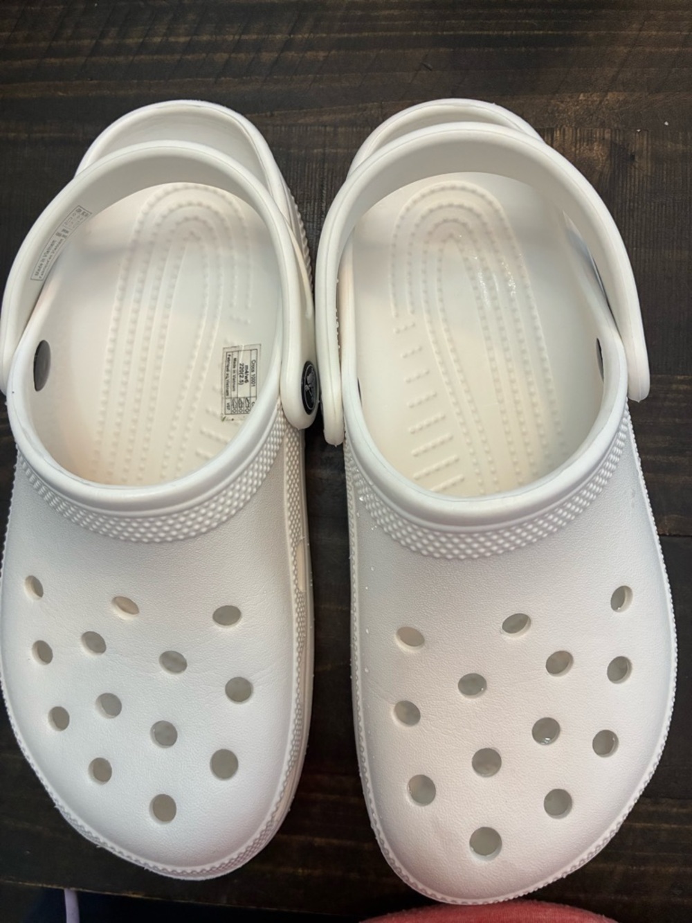 CROCS Classic Kids White Clogs with Heel Strap